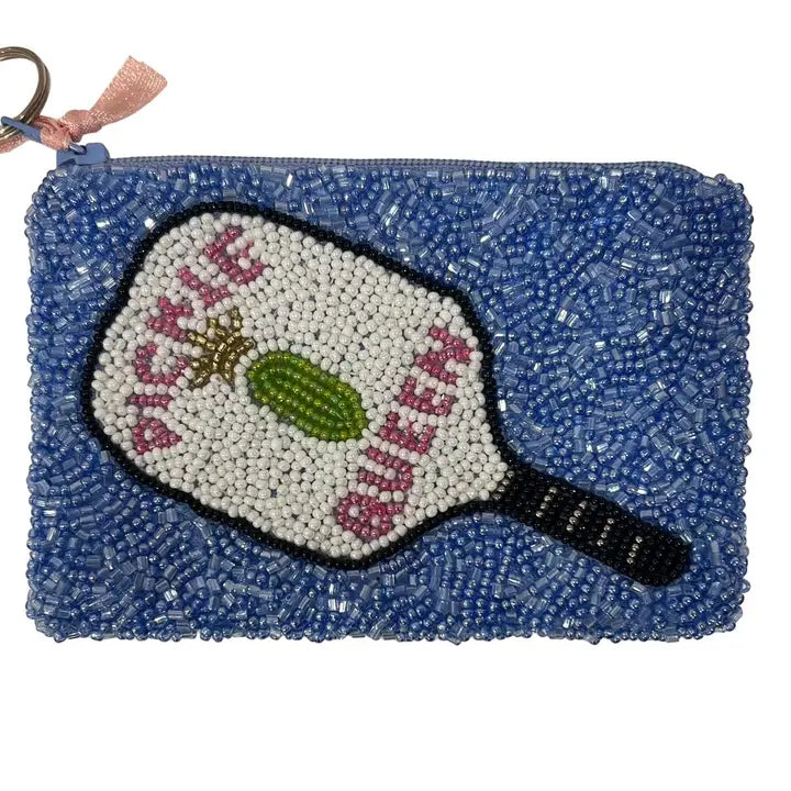 Beaded Sports Coin Pouch