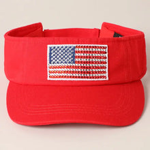 Load image into Gallery viewer, Flag Rhinestone Visor
