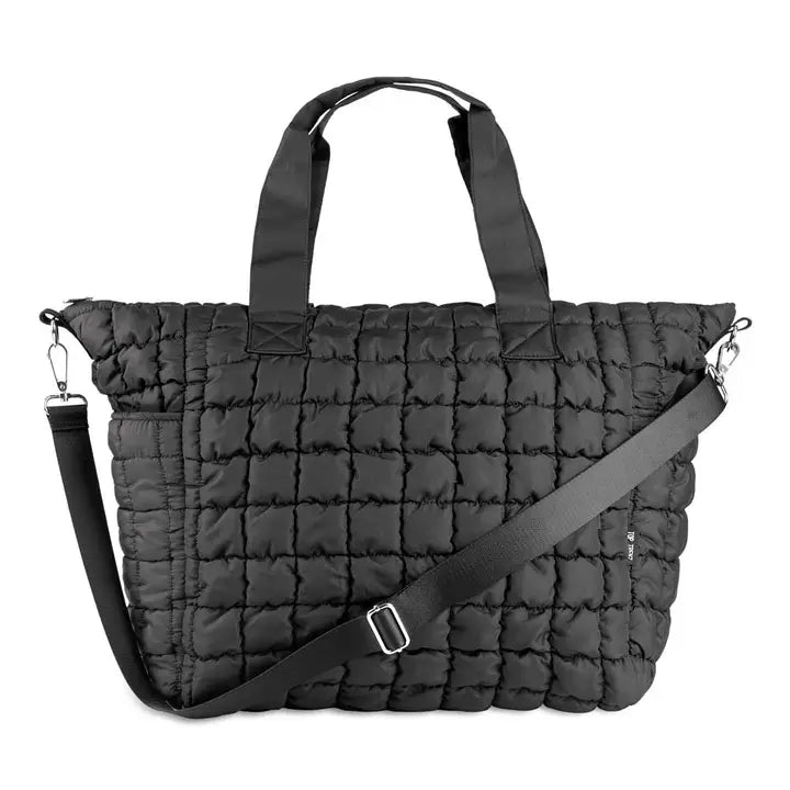 Black Scrunchie Puffer Tote