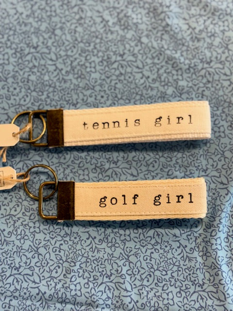 Canvas Golf/Tennis Girl Key Fob