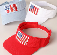 Load image into Gallery viewer, Flag Rhinestone Visor
