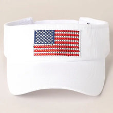 Load image into Gallery viewer, Flag Rhinestone Visor
